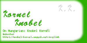 kornel knobel business card
